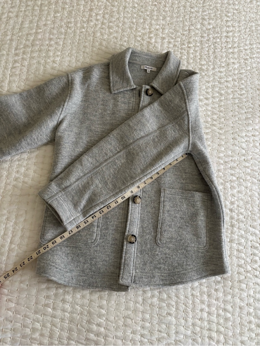 Madewell Boiled Wool Sweater Shirt Jacket Medium EUC - Picture 13 of 15
